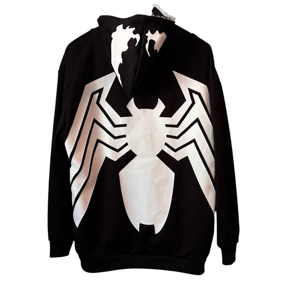 Geeknet Marvel Venom Men’s Full Zip Hoodie Detachable Red Tongue Size Large - Picture 3 of 6